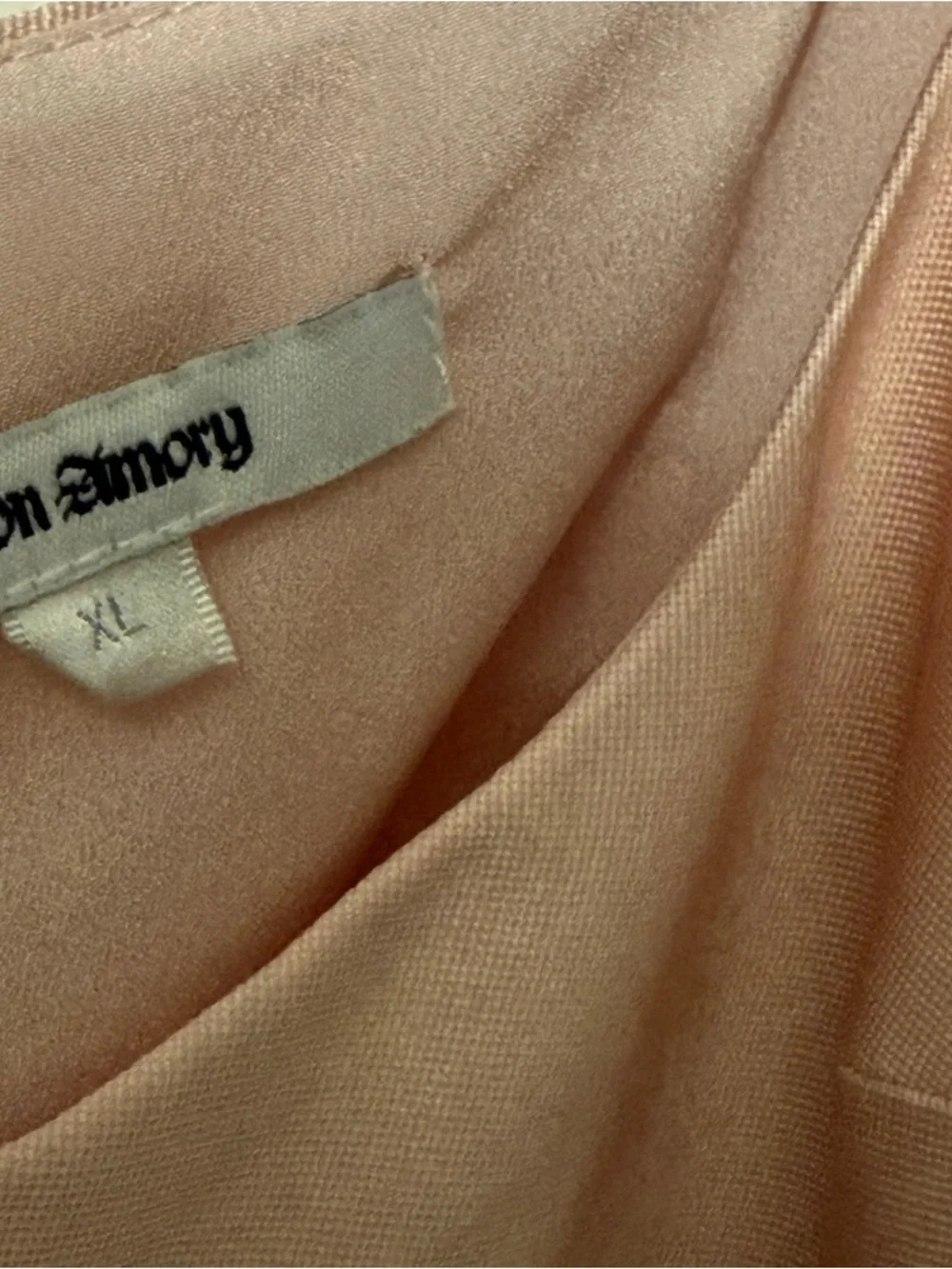 Maison Amory x Anthropolgie Soft Pink Satin Tulip Mini‎ Dress Size XL Coquette